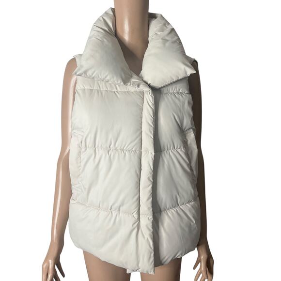 Gogg Puffer Vest Womens Small Off White Full Zip - Picture 6 of 9